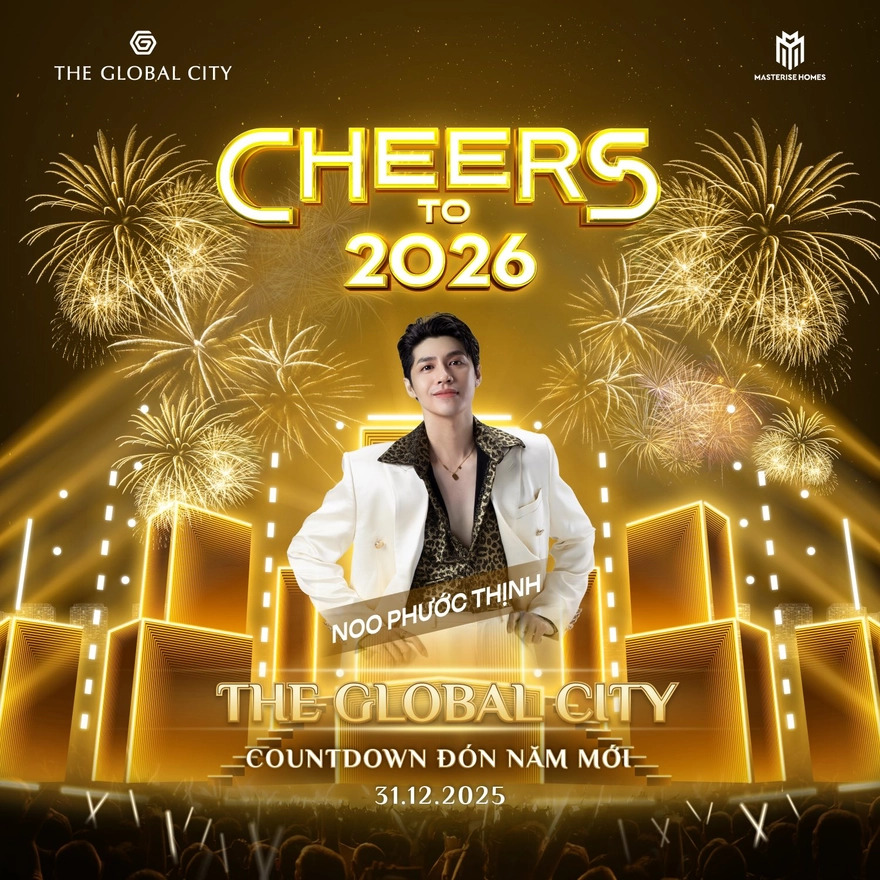 Sự kiện Cheers to 2026 tại The Global City mở cửa tự do này diễn ra xuyên suốt từ 15h00 đến 00h00 ngày 31/12/2025