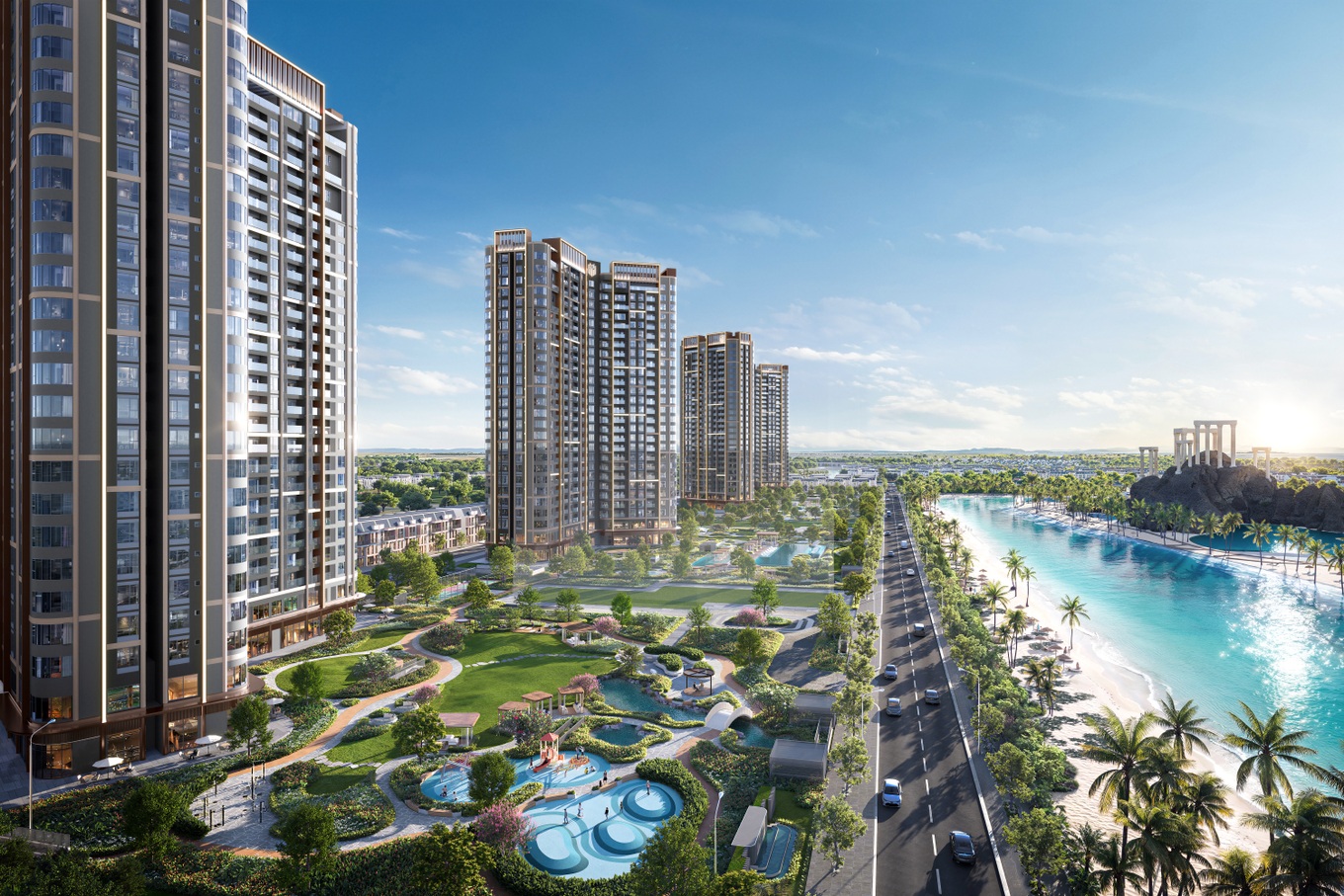 Masteri Grand Coast sở hữu hệ tiện ích cảnh quan compound rộng nhất Masteri Collection