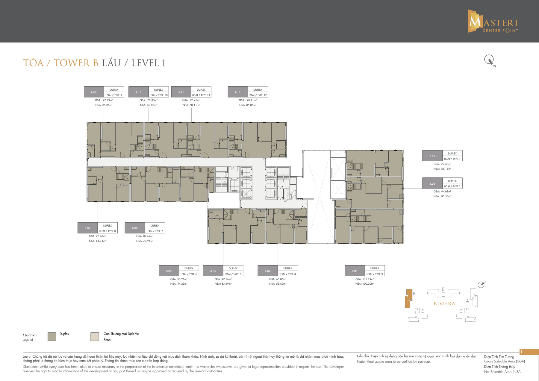 Penthouse Masteri Centre Point layout