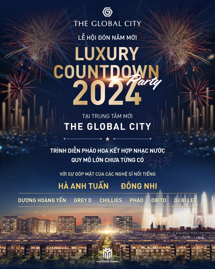 Đến The Global City tham dự lễ hội Countdown ngắm pháo hoa mừng năm mới