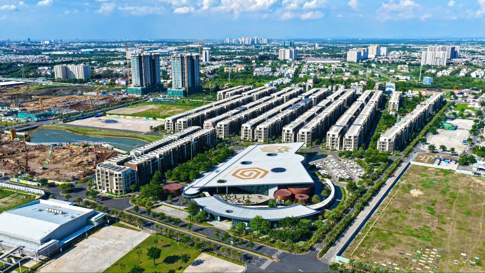 Khu nhà phố The Global City đã hình thành đồng bộ từ góc nhìn flycam