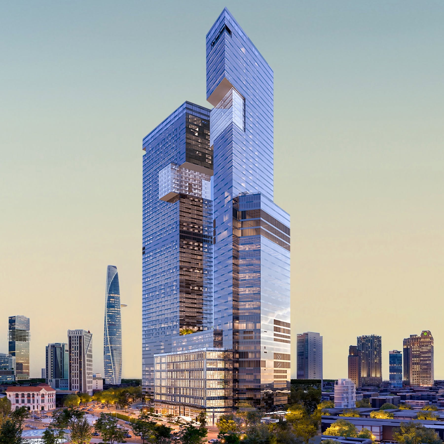 THE RITZ-CARLTON RESIDENCES, SAIGON - Biểu tượng Song Long Ngậm Ngọc cao 235m